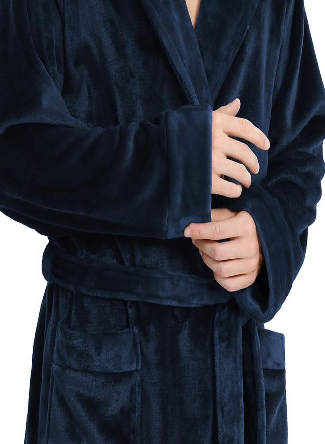 Yurhap Luxury Mens Robe with Hood, Ultra Cozy Fleece Bathrobe for Men, Plush Hooded Robe with Belt & 2 Pockets - Image 5